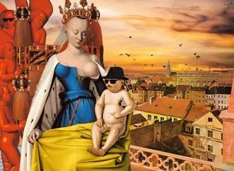 Collage: 'Maria im Kreis ihrer Vertrauten'