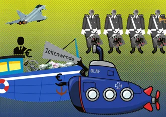 Collage: Olaf Scholz: 'Zeitenwende'