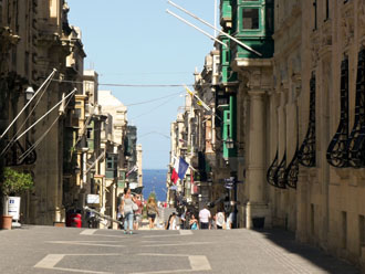 Malta: Merchants Street, die Einkaufsstraße Vallettas