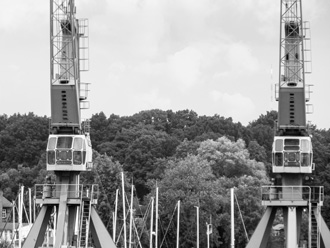 Rostock: alte Hafenkräne von TAKRAF
