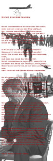 Collage mit Text von H. R. Kunze: 'Nicht einverstanden', Bild des amerikanischen Präsidenten George W. Bush