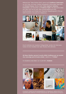 Webseite Open Studios 2016