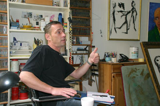 ich bei Wolfgang im Atelier